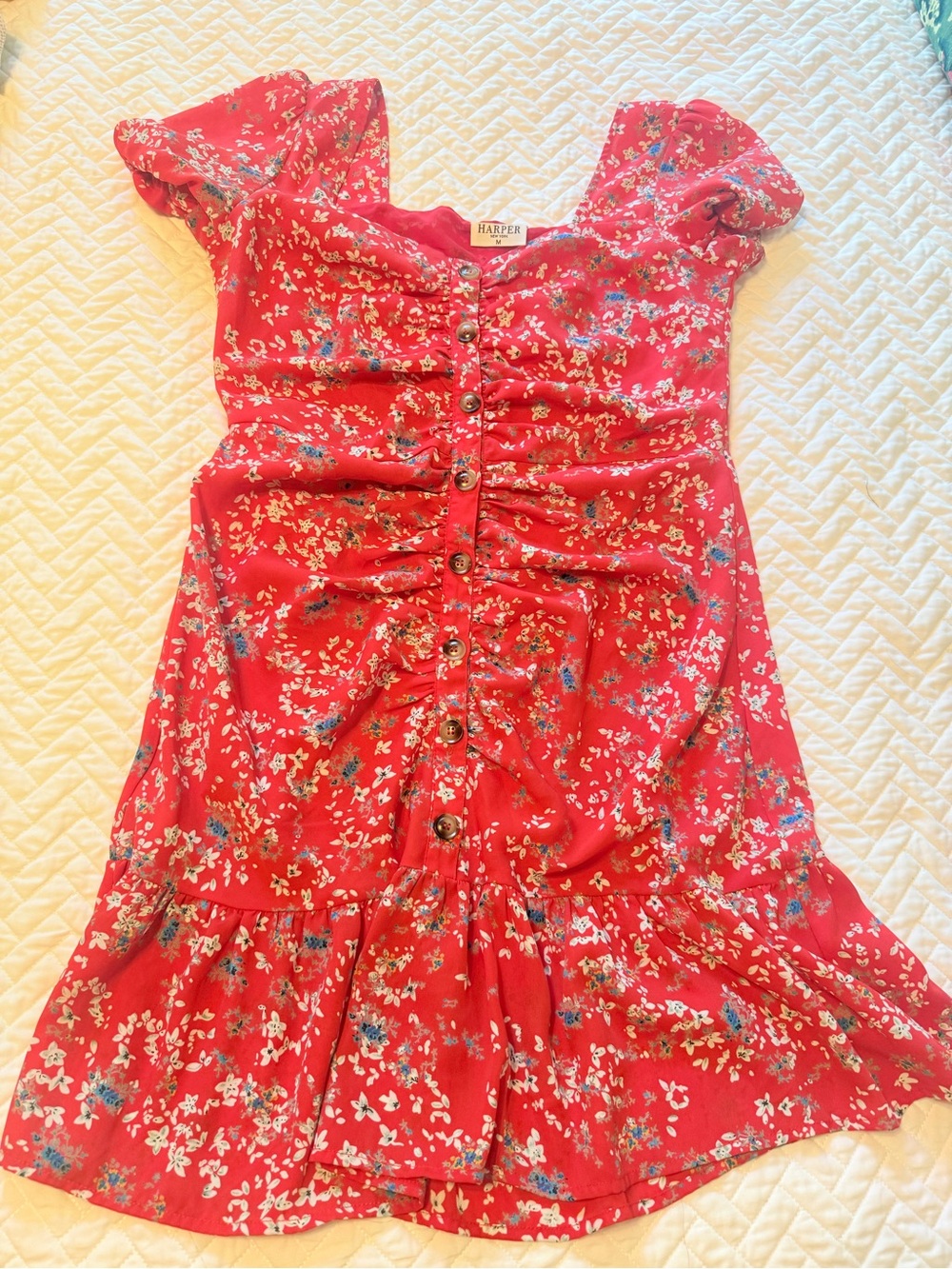 Harper Red Floral Midi Dress